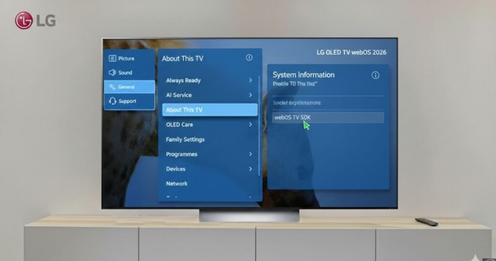 Select About This TV and look for webOS TV SDK in LG Smart TV